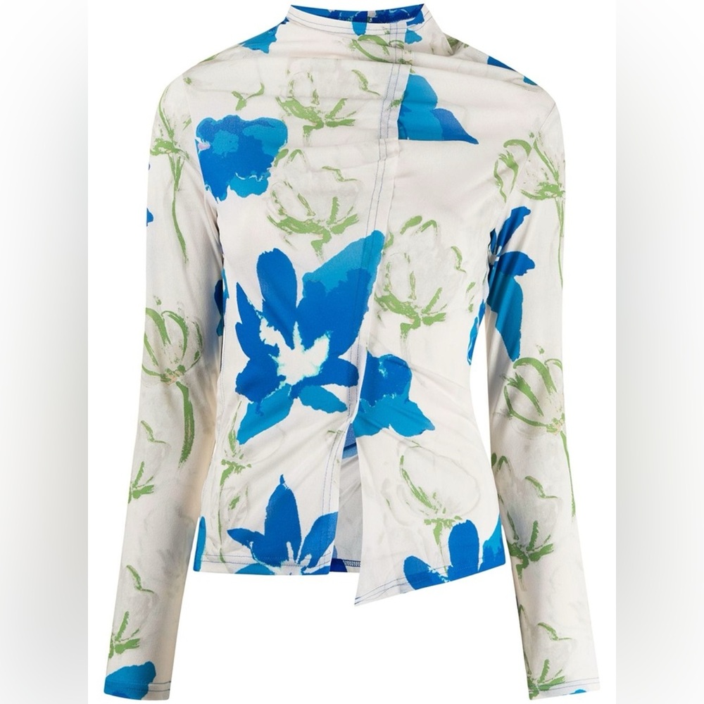 Rejina Pyo Floral Cowl-neck Top